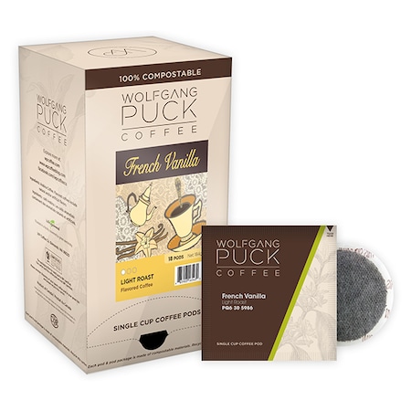 Wolfgang Puck Coffee French Vanilla Soft Coffee Pods, PK108 PK 016443